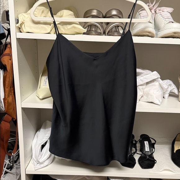 Club Monaco Tops - Club Monaco Black Satin Spaghetti-Strap Cami Top Size M